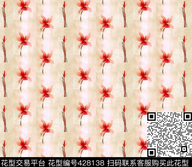 休闲花卉鲜花数码印花华亿平台下载（图片编号: 428138） - 瓦栏（Walan）