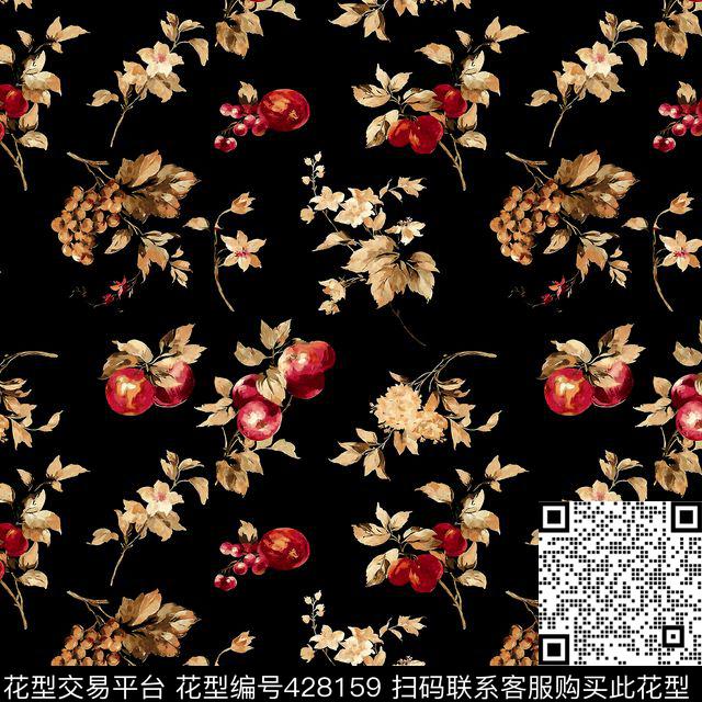 花卉手绘手绘花卉数码印花华亿平台下载（图片编号: 428159） - 瓦栏（Walan）