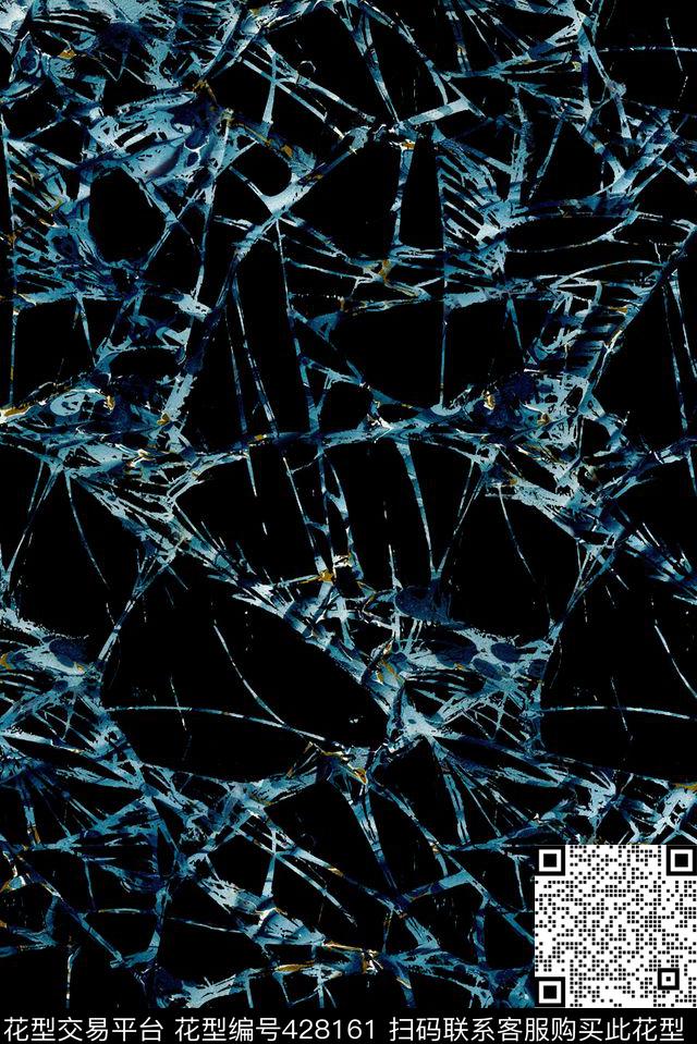 玻璃裂痕彩色简约数码印花华亿平台下载（图片编号: 428161） - 瓦栏（Walan）