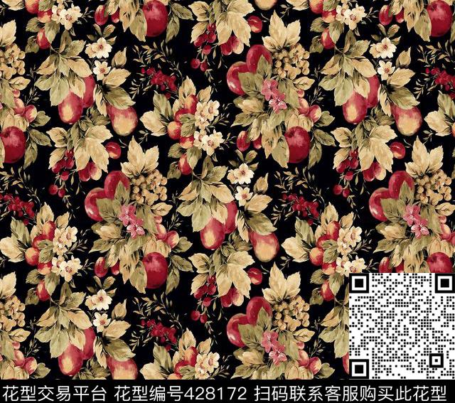 花卉手绘手绘花卉数码印花华亿平台下载（图片编号: 428172） - 瓦栏（Walan）