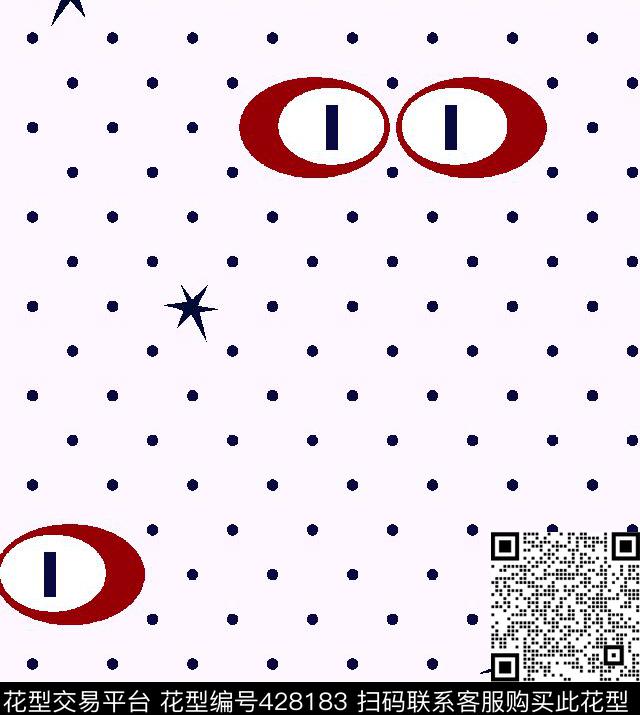 几何小圆点眼睛传统印花华亿平台下载（图片编号: 428183） - 瓦栏（Walan）