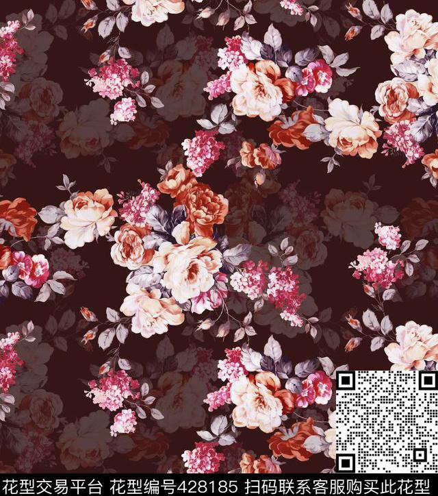 复古流行时尚大牌秋冬数码印花华亿平台下载（图片编号: 428185） - 瓦栏（Walan）