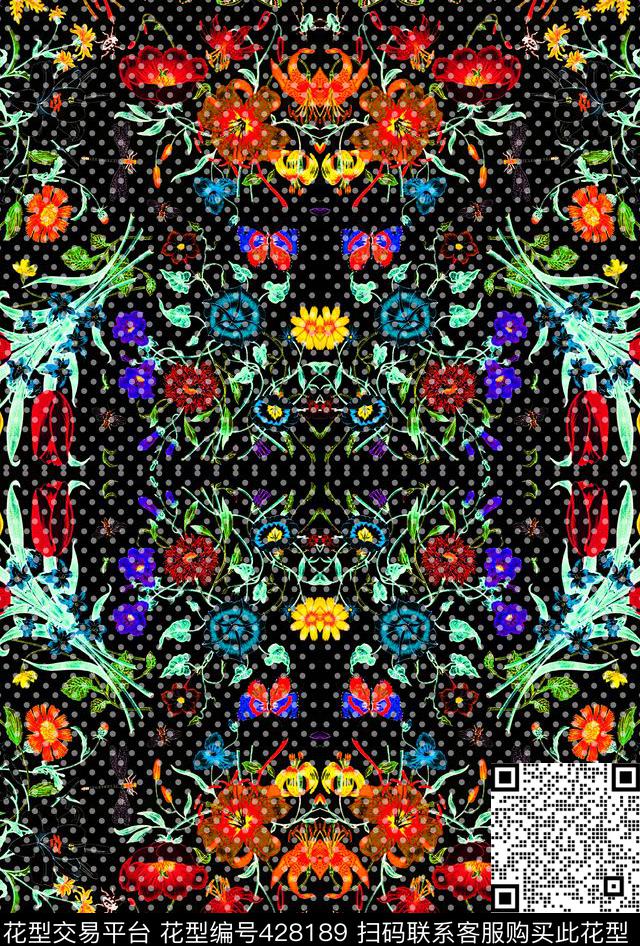 浪漫田园手绘植物数码印花华亿平台下载（图片编号: 428189） - 瓦栏（Walan）