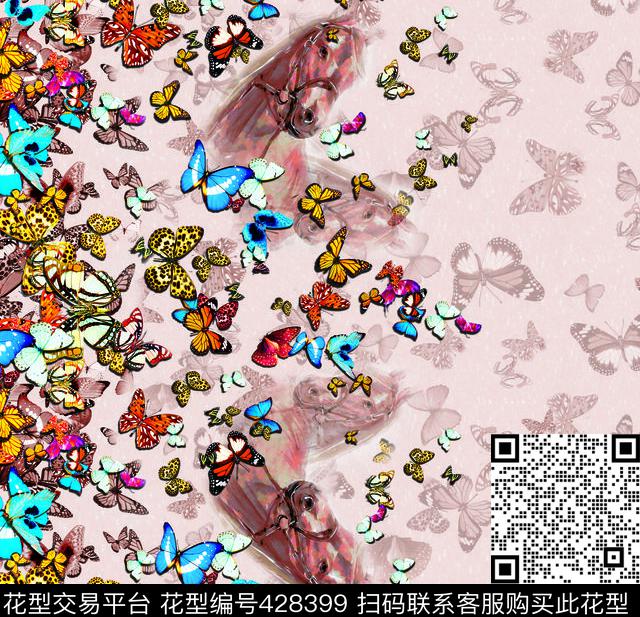 卡其马儿米色休闲数码印花华亿平台下载（图片编号: 428399） - 瓦栏（Walan）