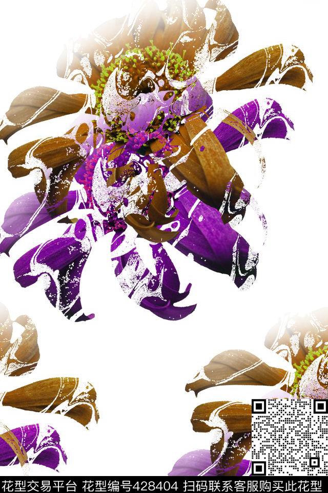 大气花卉大方数码印花华亿平台下载（图片编号: 428404） - 瓦栏（Walan）