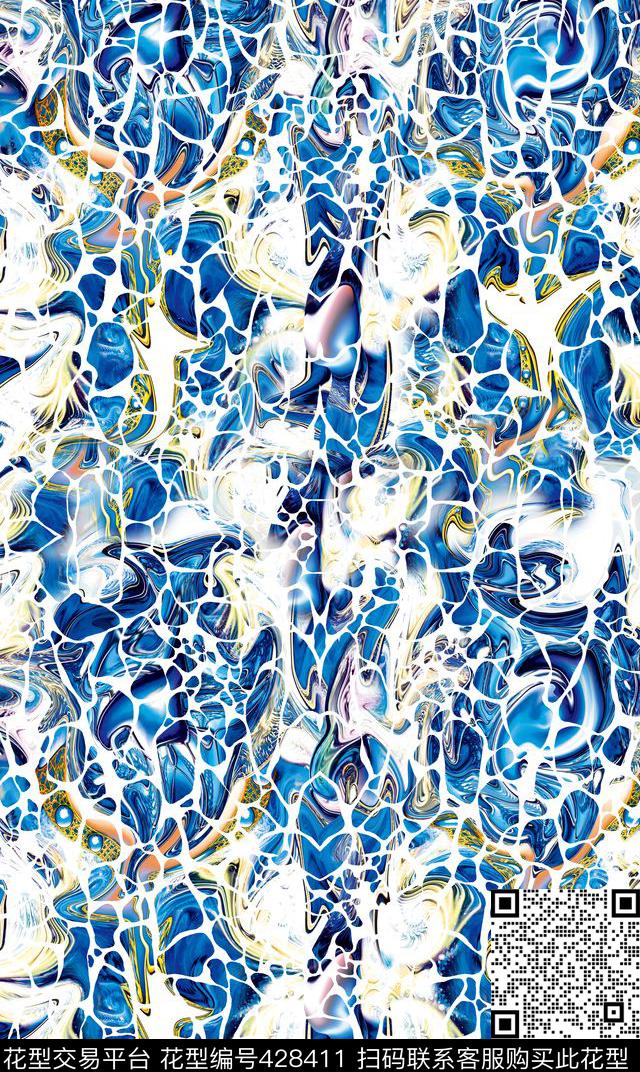巴洛克抽象陶瓷碎片数码印花华亿平台下载（图片编号: 428411） - 瓦栏（Walan）