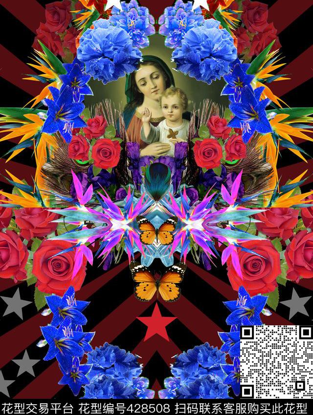 潮流复古男装华亿平台数码印花华亿平台下载（图片编号: 428508） - 瓦栏（Walan）