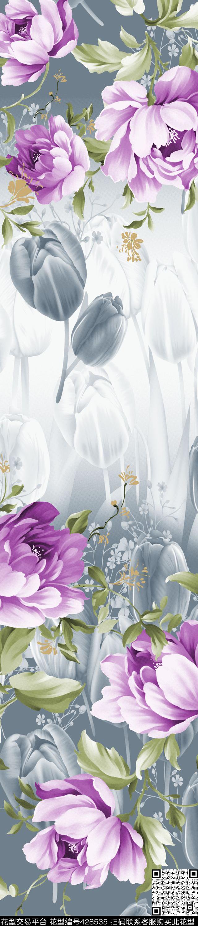 典雅花卉家纺数码印花华亿平台下载（图片编号: 428535） - 瓦栏（Walan）