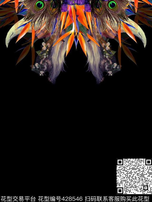 潮流抽象复古数码印花华亿平台下载（图片编号: 428546） - 瓦栏（Walan）