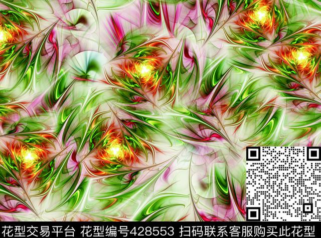 抽象黄蓝数码印花华亿平台下载（图片编号: 428553） - 瓦栏（Walan）