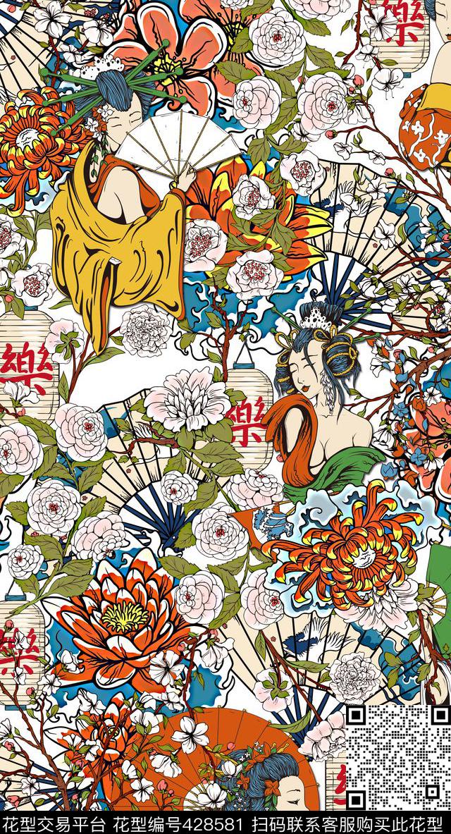 风情服装歌妓数码印花华亿平台下载（图片编号: 428581） - 瓦栏（Walan）