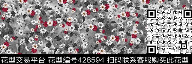 花卉花卉组合数码印花华亿平台下载（图片编号: 428594） - 瓦栏（Walan）