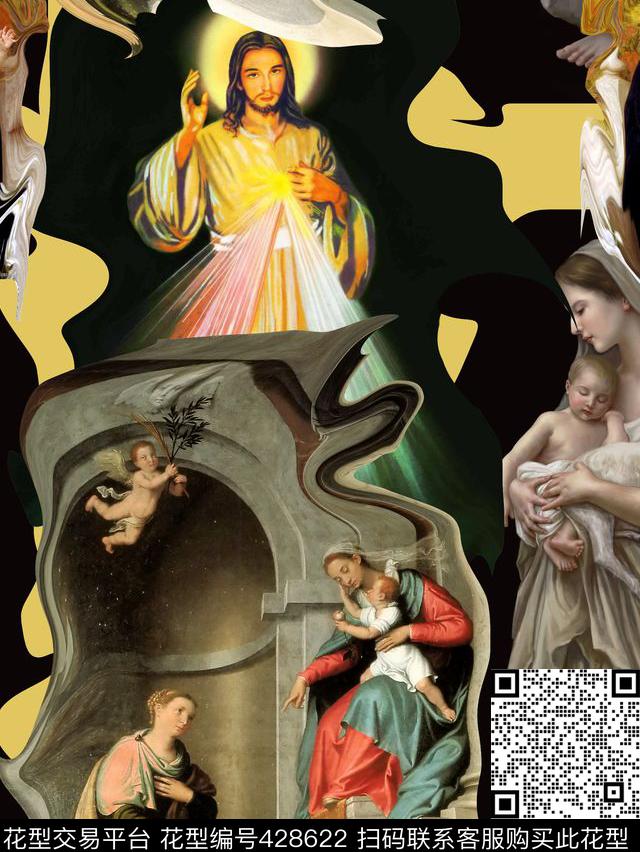 潮流复古男装华亿平台数码印花华亿平台下载（图片编号: 428622） - 瓦栏（Walan）