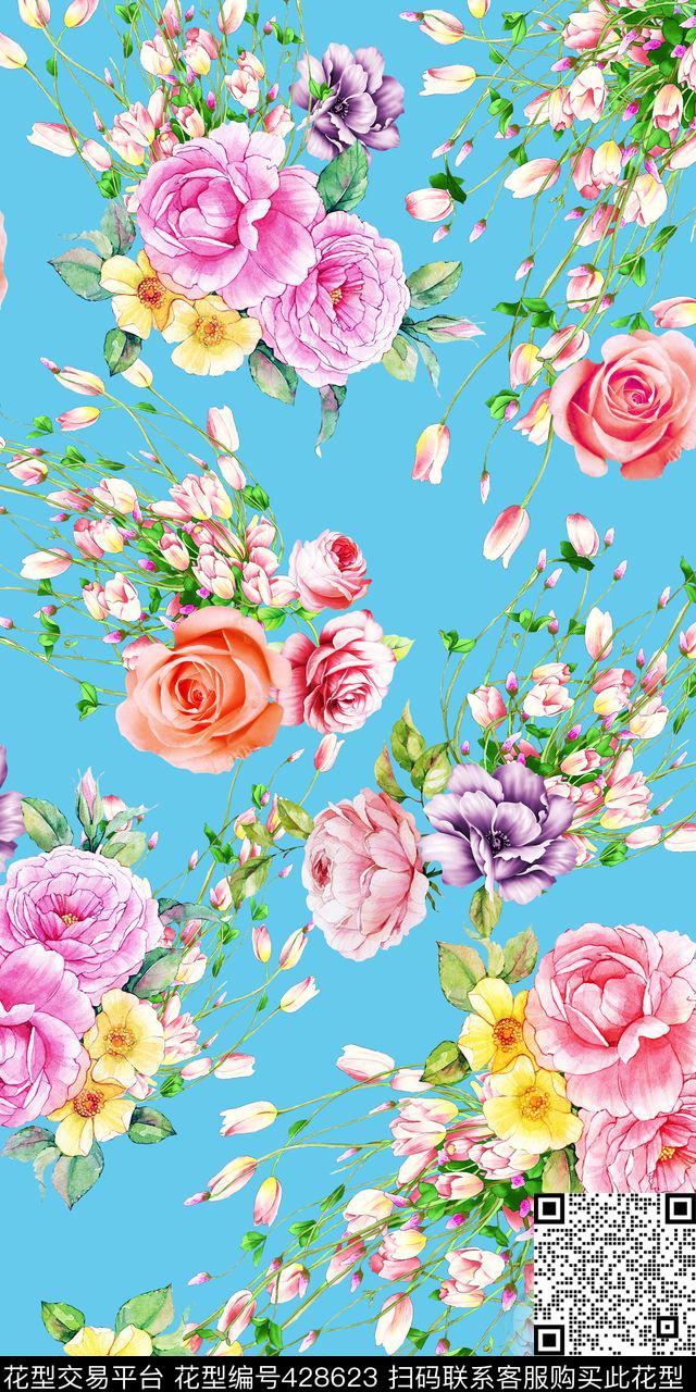 素雅清新小碎花数码印花华亿平台下载（图片编号: 428623） - 瓦栏（Walan）