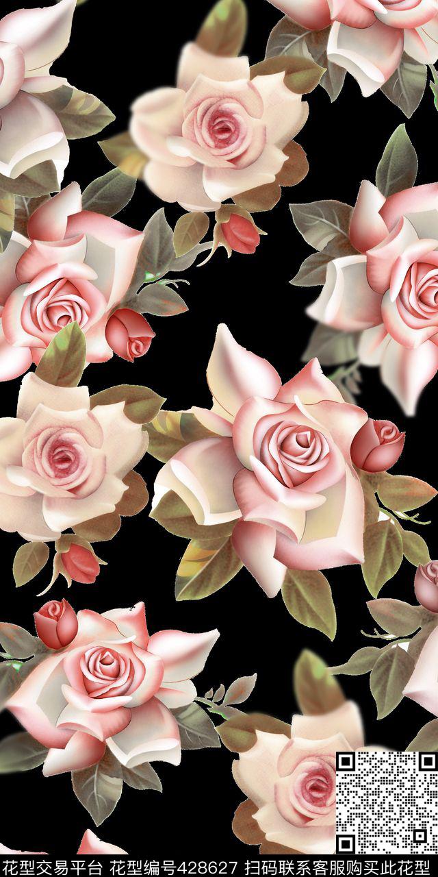 清爽花平底数码印花华亿平台下载（图片编号: 428627） - 瓦栏（Walan）