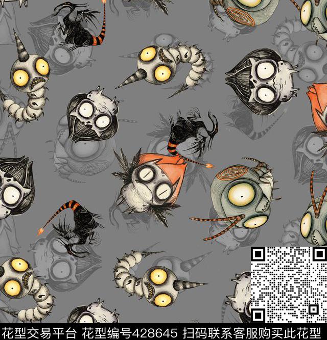 个性男装衬衫昆虫数码印花华亿平台下载（图片编号: 428645） - 瓦栏（Walan）