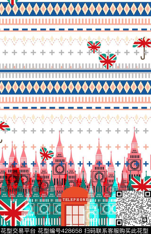 建筑物民族风条纹传统印花华亿平台下载（图片编号: 428658） - 瓦栏（Walan）