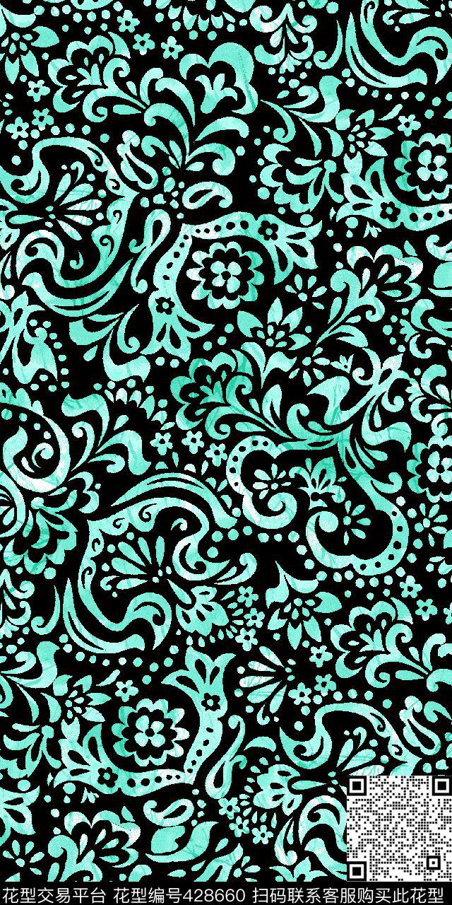 波普风格民族花卉小碎花传统印花华亿平台下载（图片编号: 428660） - 瓦栏（Walan）