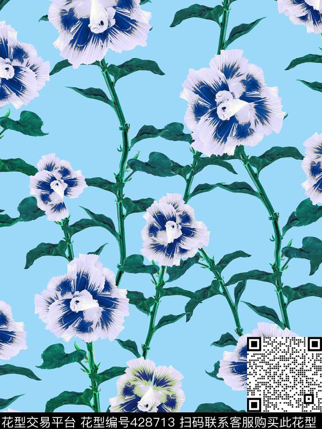 花鸟数码印花华亿平台下载（图片编号: 428713） - 瓦栏（Walan）