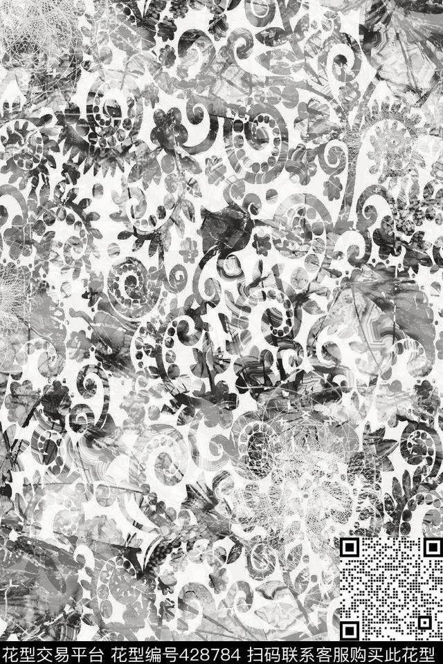 方格佩斯里时尚传统印花华亿平台下载（图片编号: 428784） - 瓦栏（Walan）