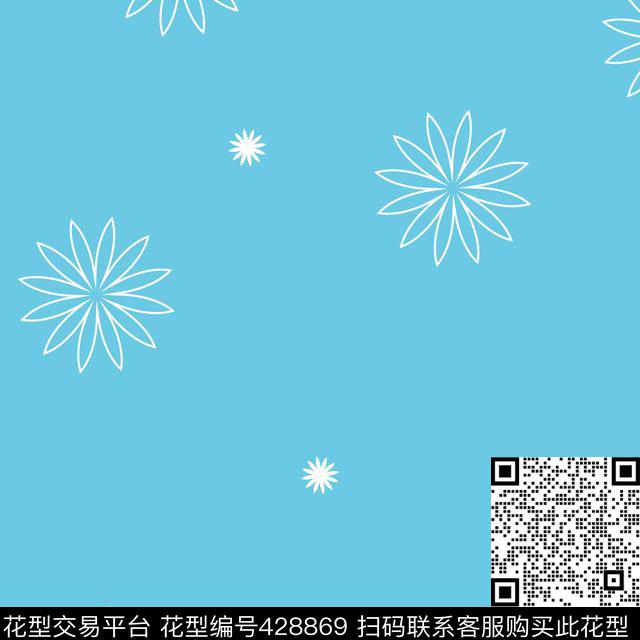 小清新几何图形花数码印花华亿平台下载（图片编号: 428869） - 瓦栏（Walan）