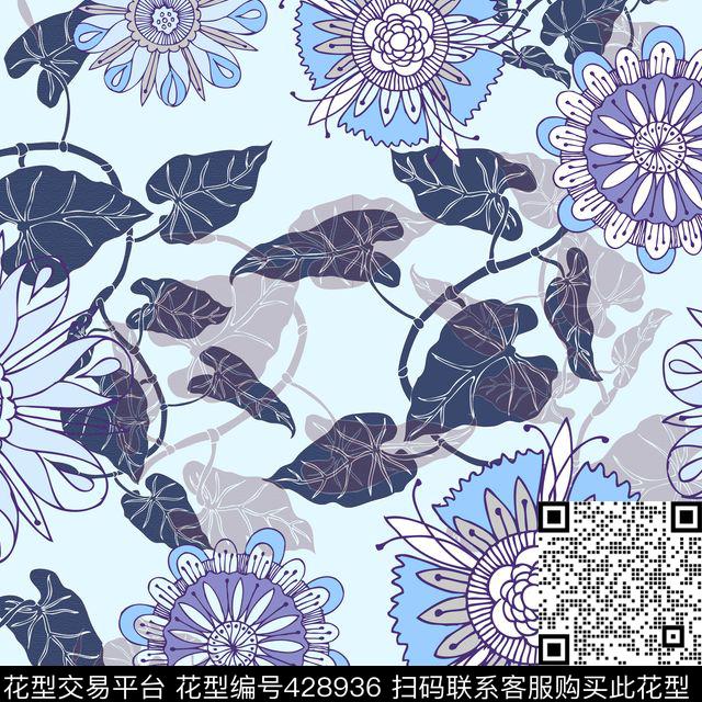 时尚简约大牌高级灰数码印花华亿平台下载（图片编号: 428936） - 瓦栏（Walan）