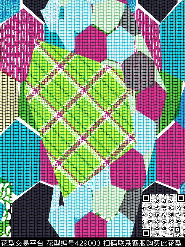 民俗波西米亚几何拼接趣味几何数码印花华亿平台下载（图片编号: 429003） - 瓦栏（Walan）