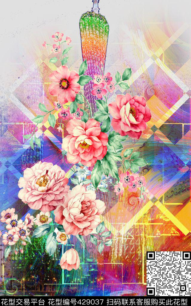 定位广州塔几何数码印花华亿平台下载（图片编号: 429037） - 瓦栏（Walan）