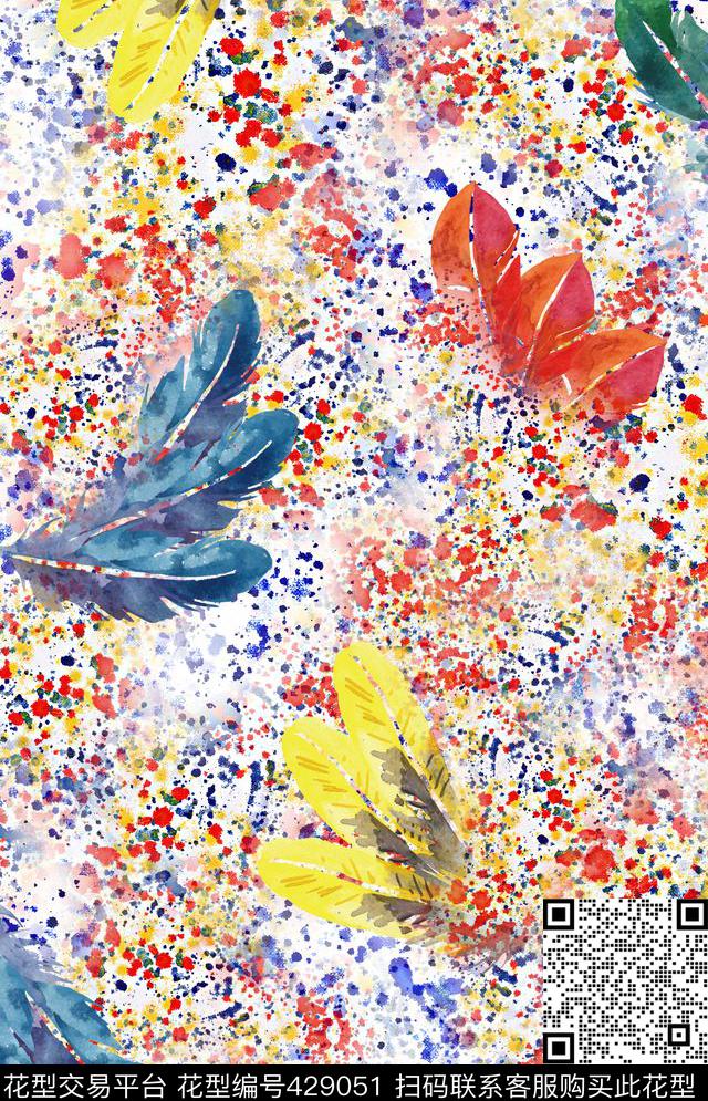 抽象服装色彩数码印花华亿平台下载（图片编号: 429051） - 瓦栏（Walan）