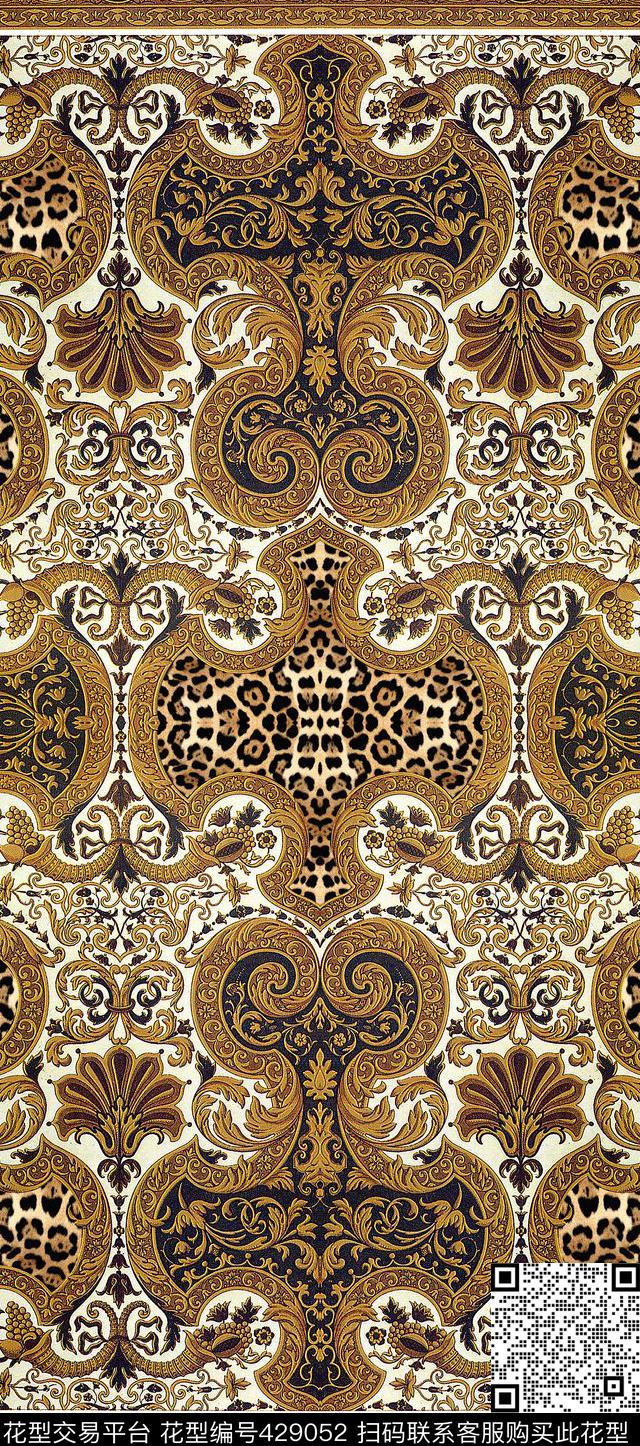 欧式花纹定位传统印花华亿平台下载（图片编号: 429052） - 瓦栏（Walan）