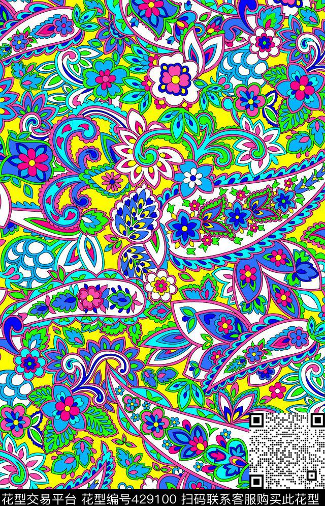 流行时尚简单大方清晰传统印花华亿平台下载（图片编号: 429100） - 瓦栏（Walan）