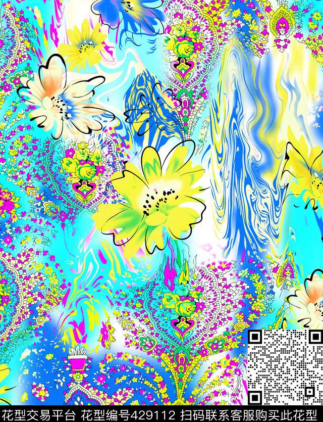 流行时尚高档大气大方简单传统印花华亿平台下载（图片编号: 429112） - 瓦栏（Walan）