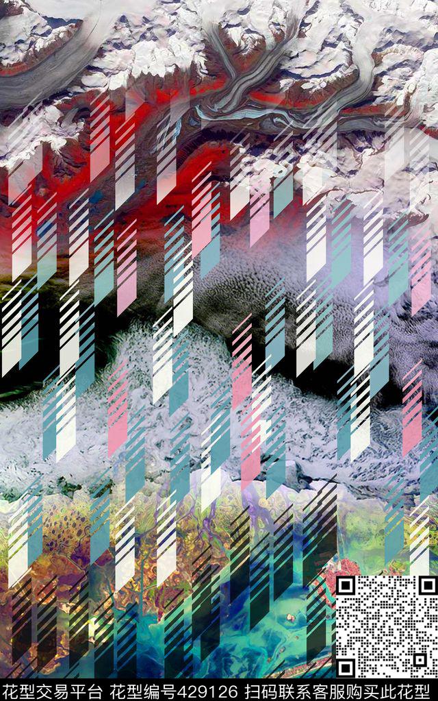 抽象地面纹理定位男装数码印花华亿平台下载（图片编号: 429126） - 瓦栏（Walan）