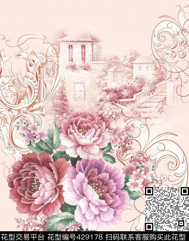 富贵花卉家纺传统印花华亿平台下载（图片编号: 429178） - 瓦栏（Walan）