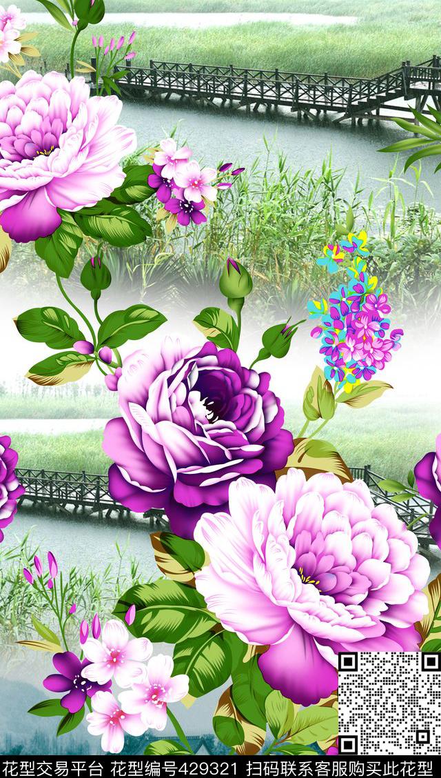 时尚面料华亿平台数码印花流行华亿平台数码印花华亿平台下载（图片编号: 429321） - 瓦栏（Walan）