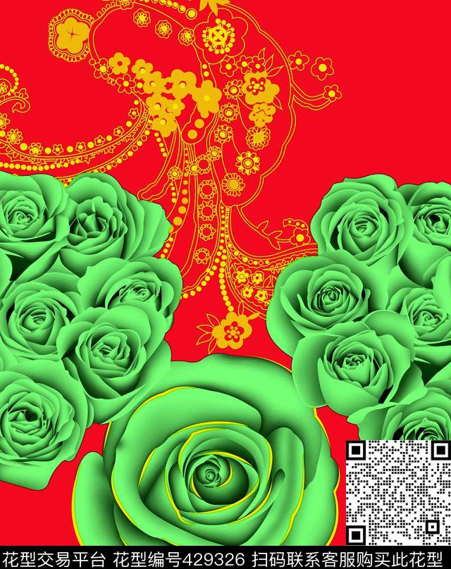 时尚面料华亿平台数码印花流行华亿平台传统印花华亿平台下载（图片编号: 429326） - 瓦栏（Walan）