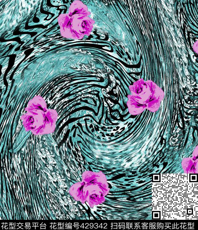 时尚面料华亿平台数码印花流行华亿平台数码印花华亿平台下载（图片编号: 429342） - 瓦栏（Walan）