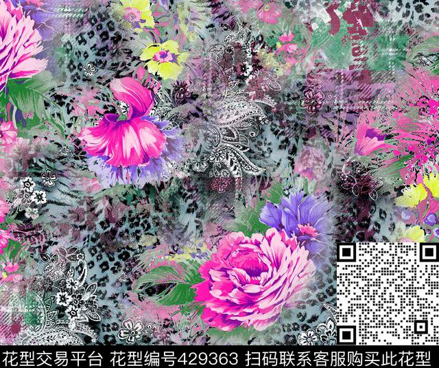 时尚面料华亿平台数码印花流行华亿平台数码印花华亿平台下载（图片编号: 429363） - 瓦栏（Walan）