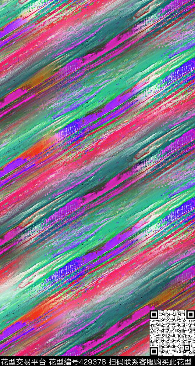 色彩斜纹油画数码印花华亿平台下载（图片编号: 429378） - 瓦栏（Walan）