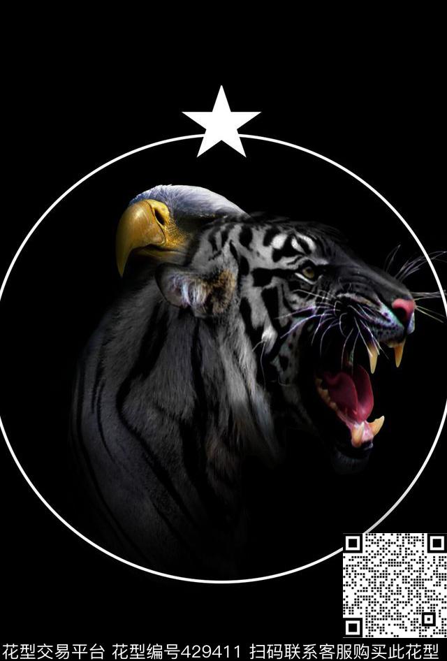 欧式动物元素几何数码印花华亿平台下载（图片编号: 429411） - 瓦栏（Walan）