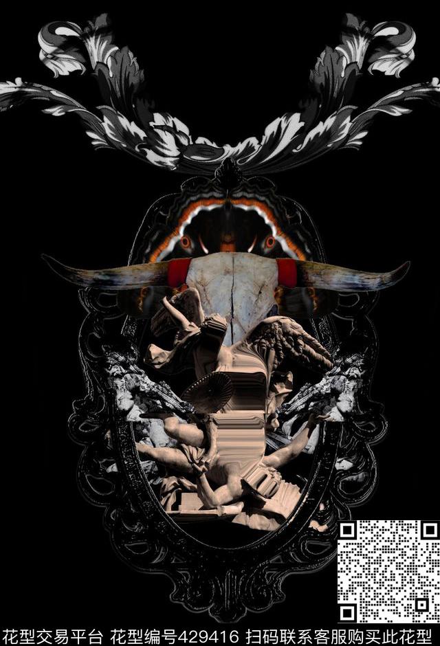 欧洲大牌浮雕抽象几何数码印花华亿平台下载（图片编号: 429416） - 瓦栏（Walan）