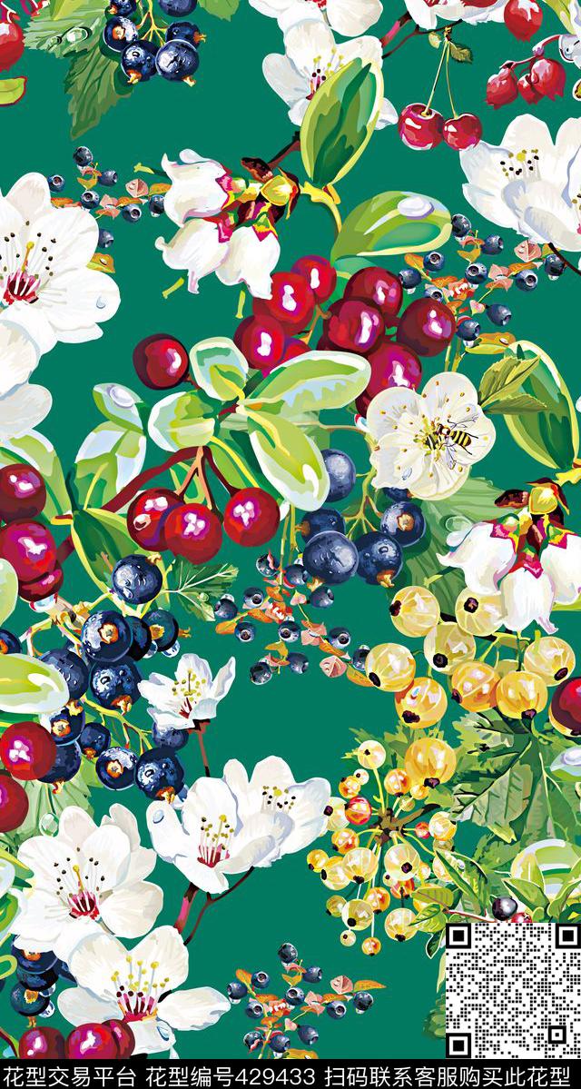 创意服装果子葡萄传统印花华亿平台下载（图片编号: 429433） - 瓦栏（Walan）