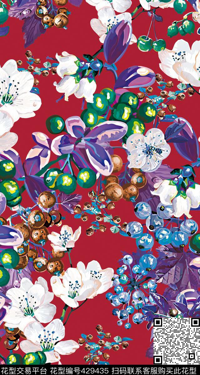 创意服装果子葡萄传统印花华亿平台下载（图片编号: 429435） - 瓦栏（Walan）