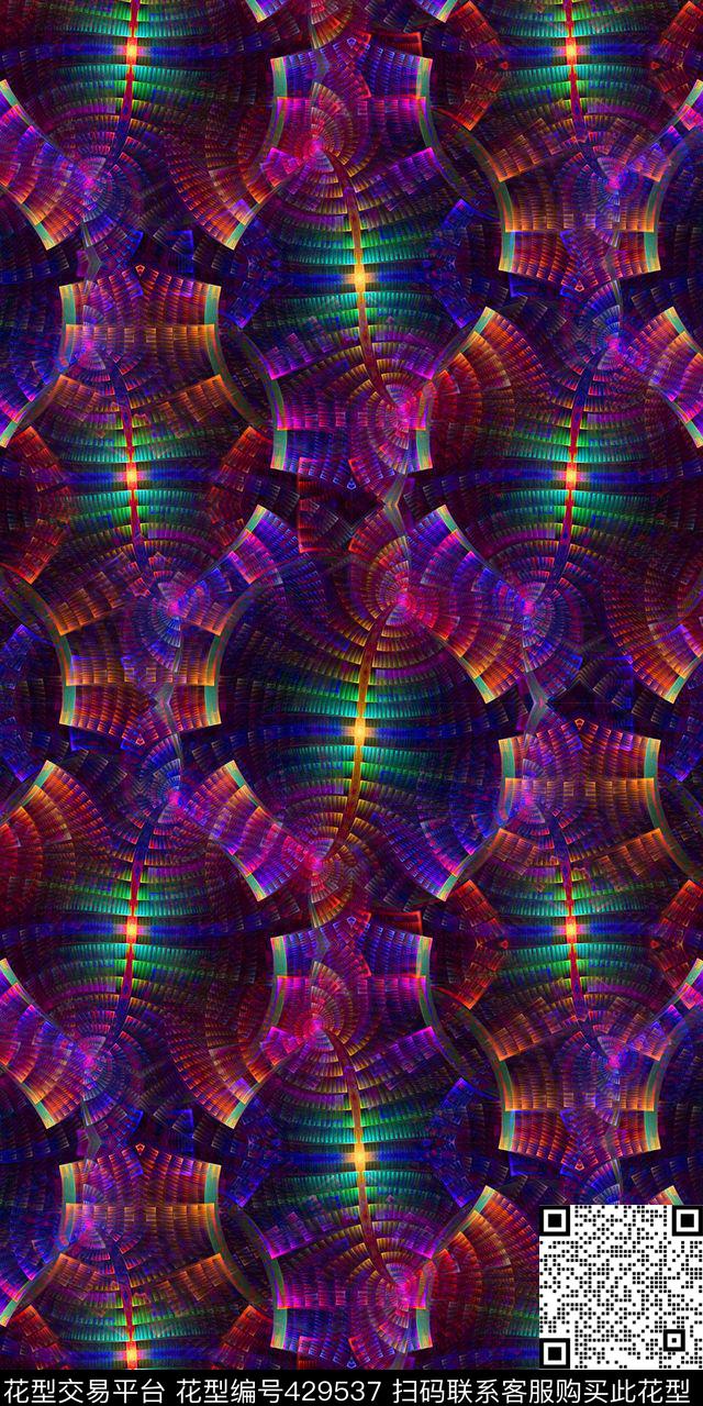 立体3D花纹时尚流行新潮数码抽象花纹数码印花华亿平台下载（图片编号: 429537） - 瓦栏（Walan）
