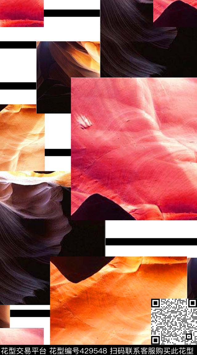 拼贴图片条纹数码印花华亿平台下载（图片编号: 429548） - 瓦栏（Walan）