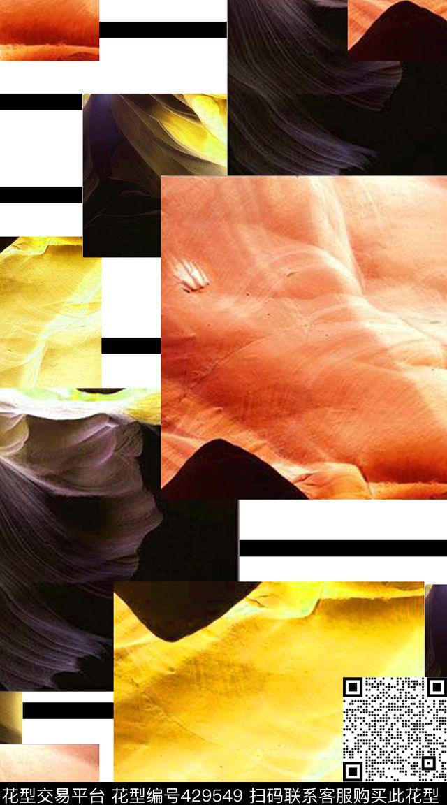 拼贴图片条纹数码印花华亿平台下载（图片编号: 429549） - 瓦栏（Walan）