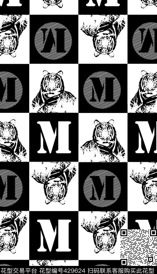 时尚动物字母传统印花华亿平台下载（图片编号: 429624） - 瓦栏（Walan）
