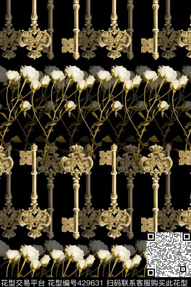 复古欧美钥匙传统印花华亿平台下载（图片编号: 429631） - 瓦栏（Walan）