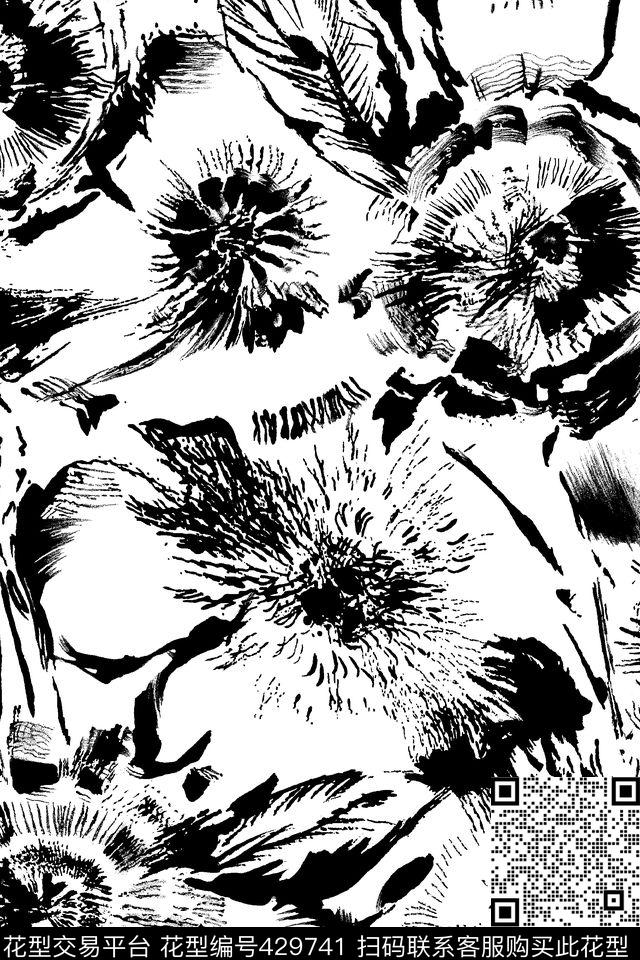 欧美花卉素色传统印花华亿平台下载（图片编号: 429741） - 瓦栏（Walan）