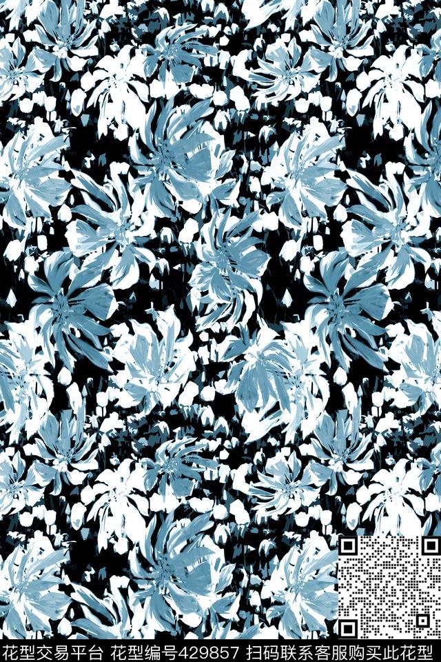 花卉热带风情夏装数码印花华亿平台下载（图片编号: 429857） - 瓦栏（Walan）